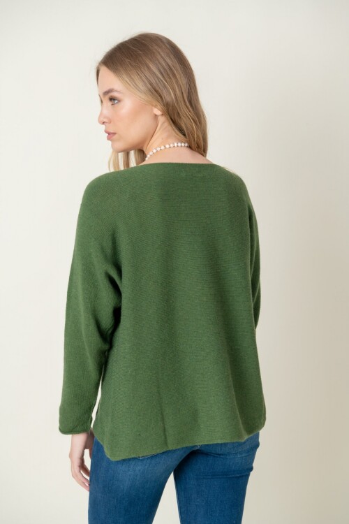 Sweater lana liso Verde