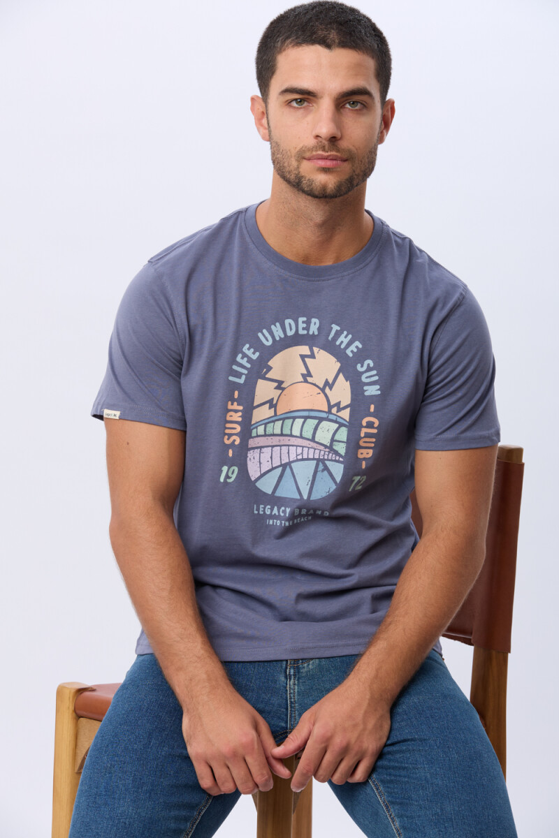 REMERA ESTAMPADA DE ALGODÓN - Indigo 