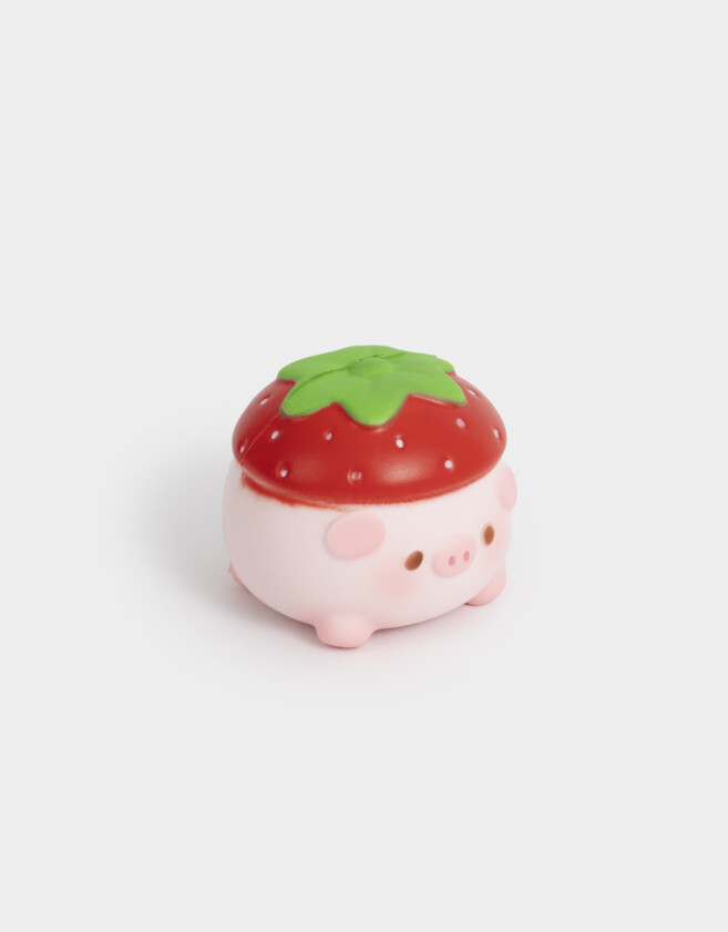 Lúdico Animalito Squishy Chanchito Con Gorro - Rosa Claro