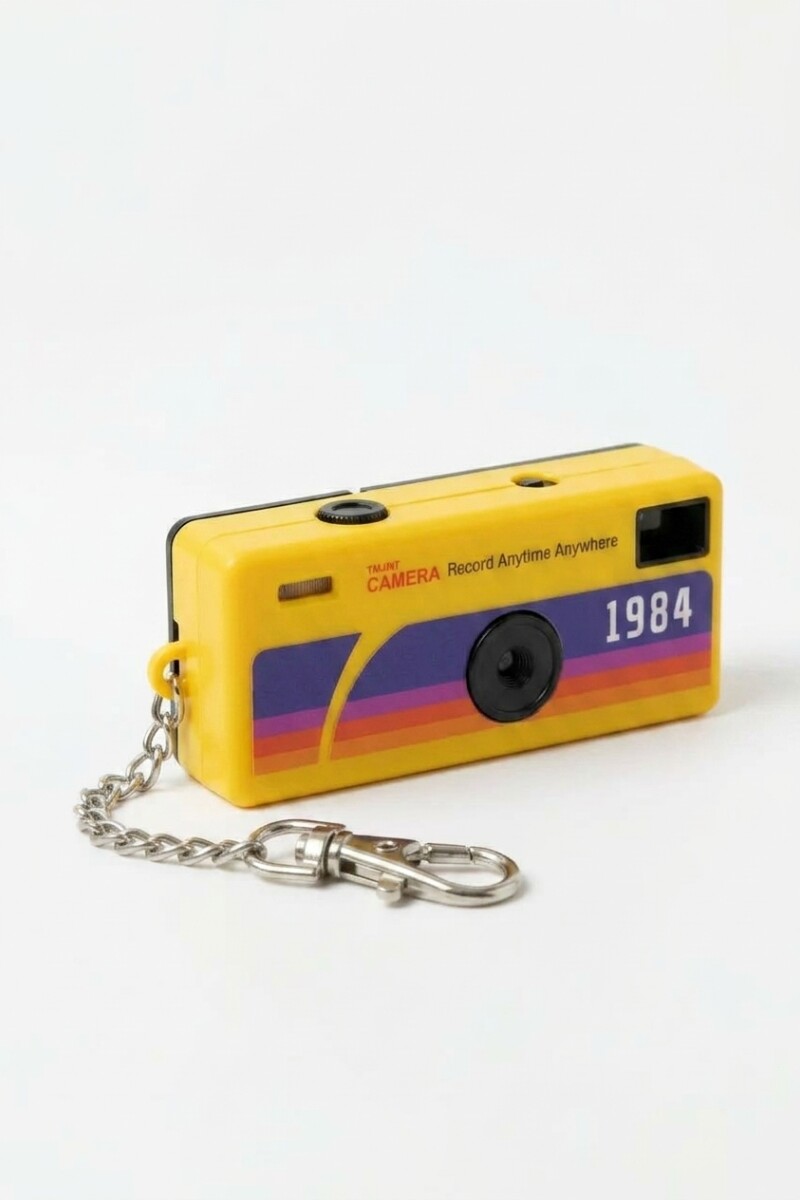 Llavero retro con cámara 1080p, Alta Definición amarillo