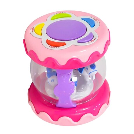 Tambor Carrusel Musical Luces Sonidos Juguete Bebé Huanger Rosa