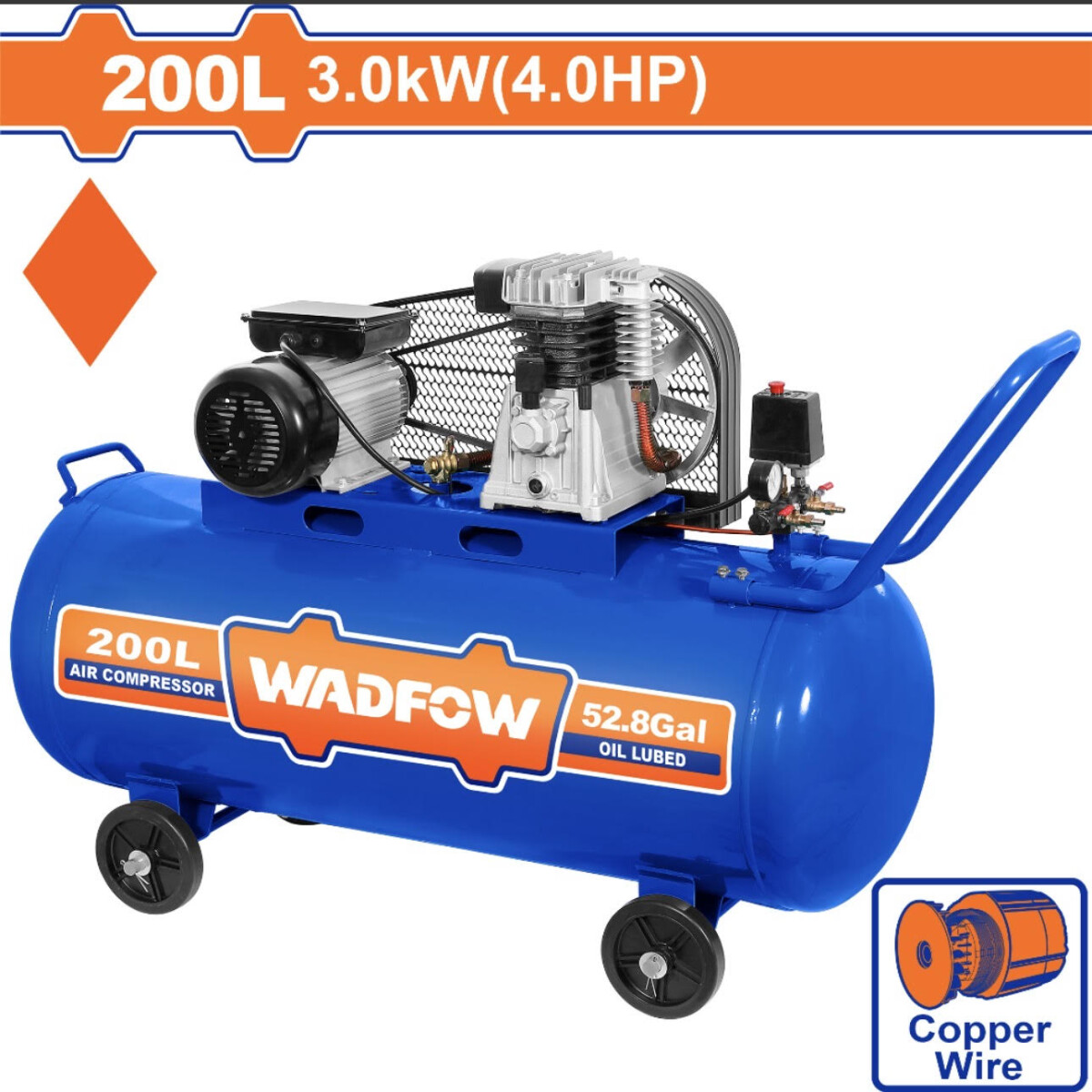 COMPRESOR 200LT 4HP WADFOW WAP4R22 