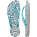 Sandalias de Mujer Havaianas Slim Daydream Blanco - Celeste