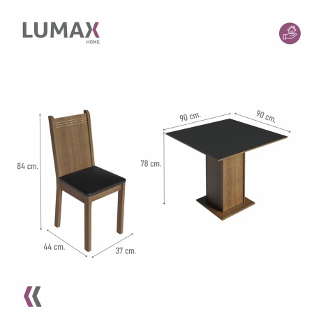 Juego de comedor Mesa de madera + 4 Sillas Negro