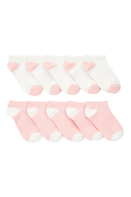 Pack diez pares de medias tobilleras de algodón. Talles 4/7-8/14 Sin color