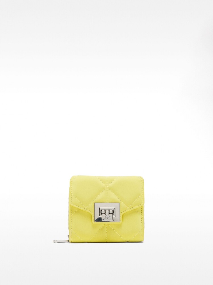 Cartera Acolchoada Con Textura Suave amarillo
