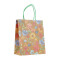 Bolsa de Regalo con Cordon Kraft Floral Grande Colores Vivos