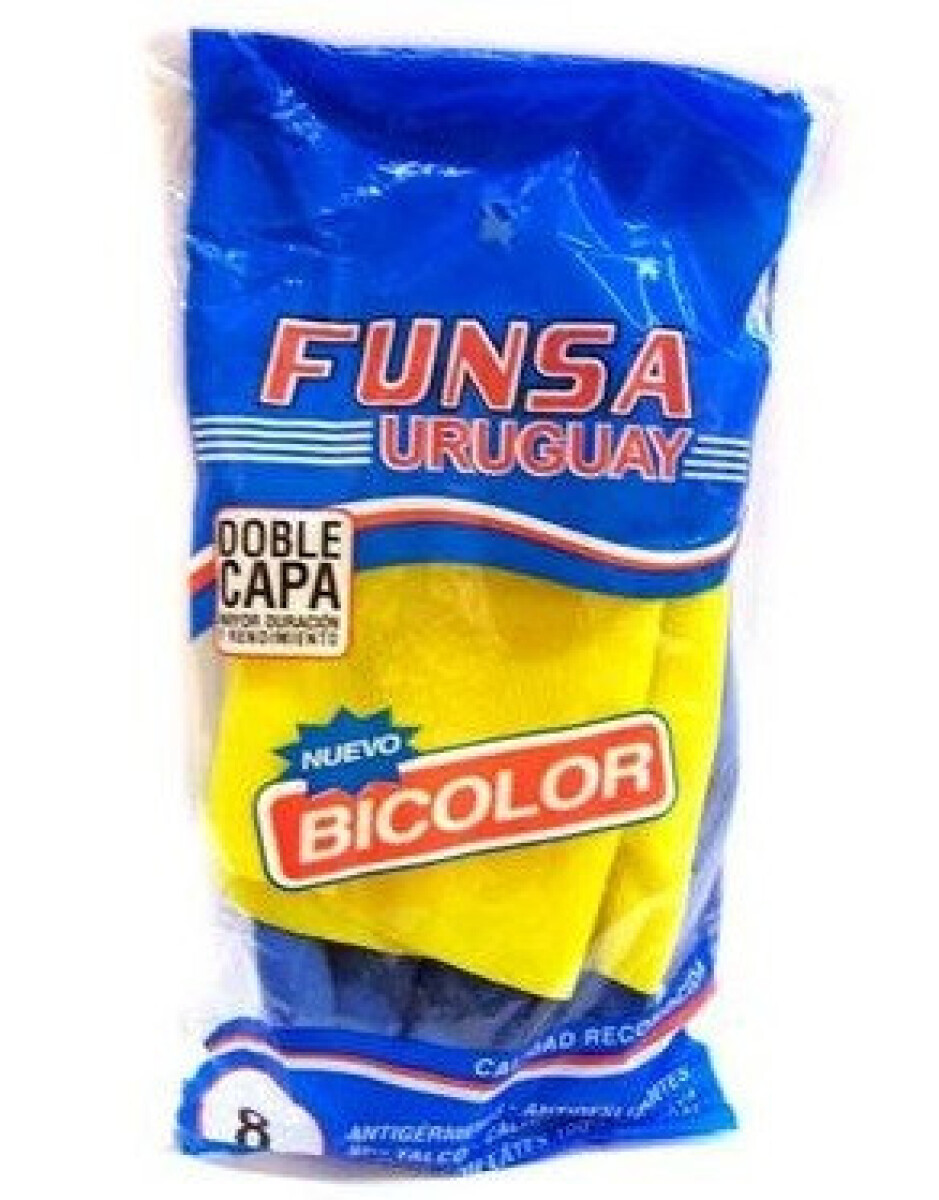 GUANTES DE GOMA FUNSA BICOLOR T.8 