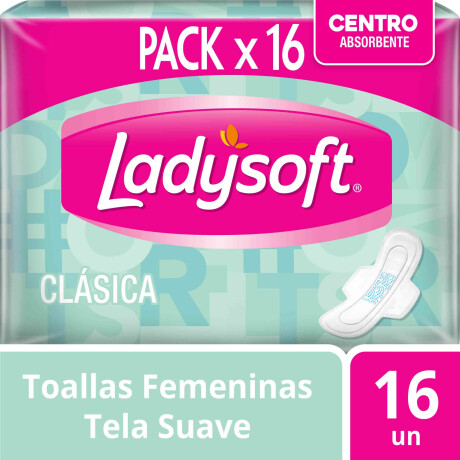 TOALLAS FEMENINAS LADYSOFT CLASICA C/ALAS X 16 TOALLAS FEMENINAS LADYSOFT CLASICA C/ALAS X 16