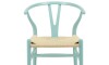 Silla Wishbone - Madera de Haya y Rattan natural Celeste