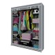 Ropero de 6 Estantes Desmontable de Caño y Tela TNT 150x45x175 Gris