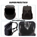 Mochila Bolsa Transportadora De Malla Mascotas Perros Gatos Talle S Negro