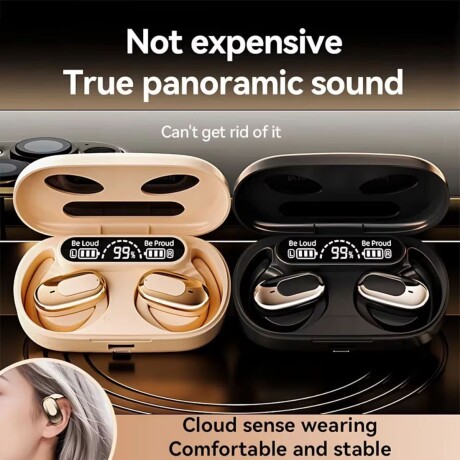 Auriculares inalámbricos ergonómicos rosa V01