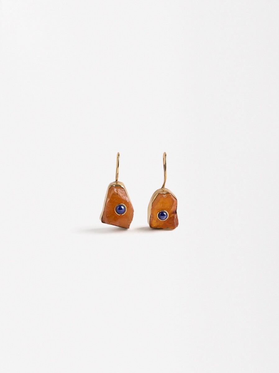 Pendientes Cuadrados Con Piedra - multicolor 