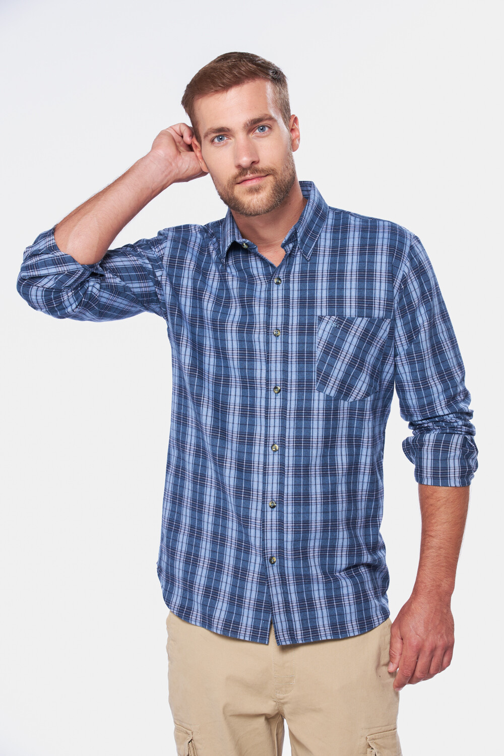 CAMISA DE VIYELA A CUADROS Unico