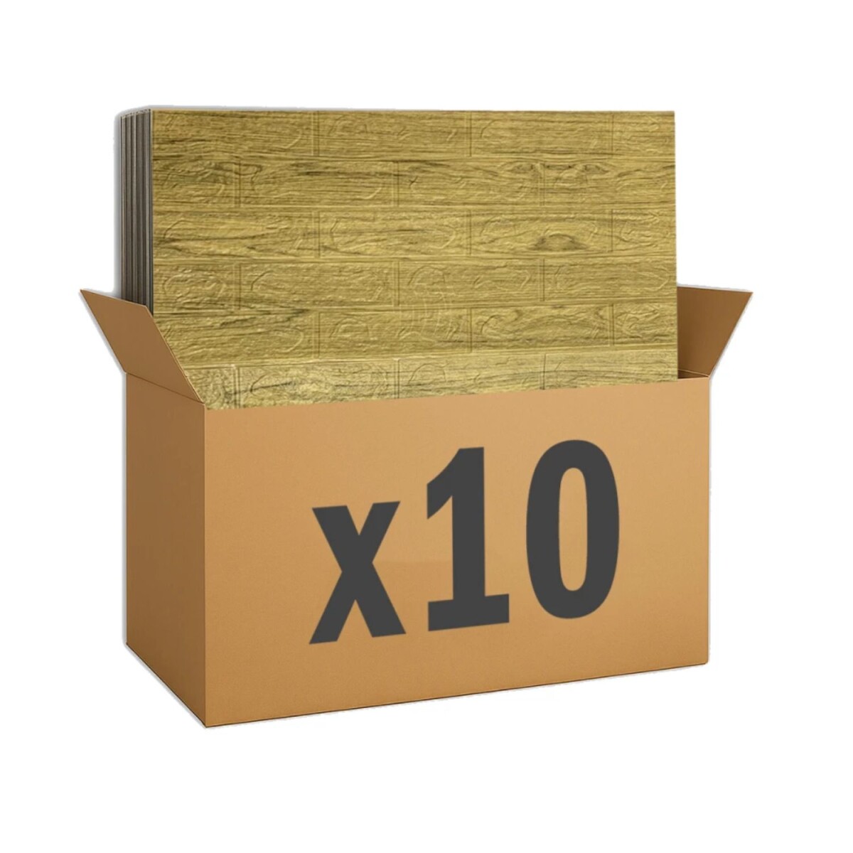 Placa Autoadhesiva Revestimiento Pared pack 10 Un - Madera Marrón 