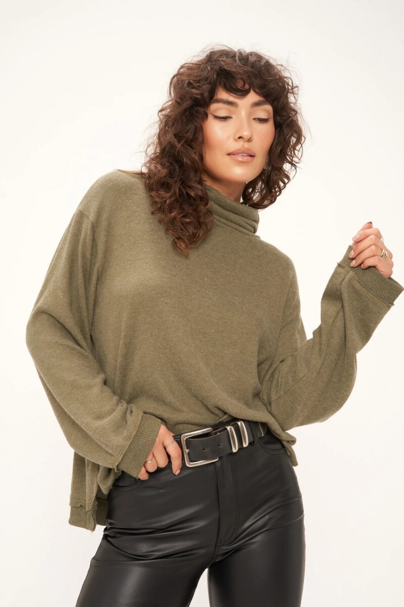 BEYOND HEATHERED COZY TUNIC Verde