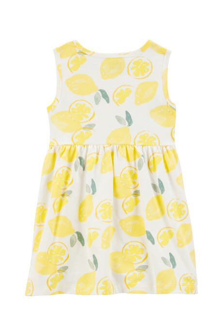 Vestido de algodón, diseño limones Sin color