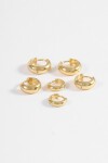 Set de tres aros gruesos acero dorado