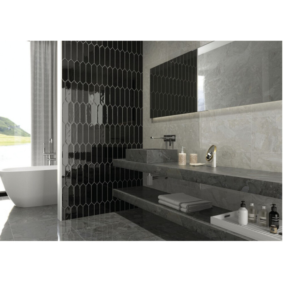 Porcelanato Monochrome Picket Black Brillo Porcelanato Monochrome Picket Black Brillo