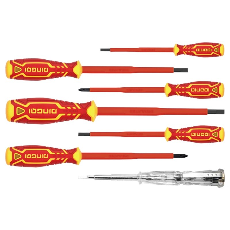 DINGQI JUEGO DESTORNILLADORES AISLACIÓN VDE 1000V 6 PCS + B Dingqi Juego Destornilladores Aislación Vde 1000v 6 Pcs + B