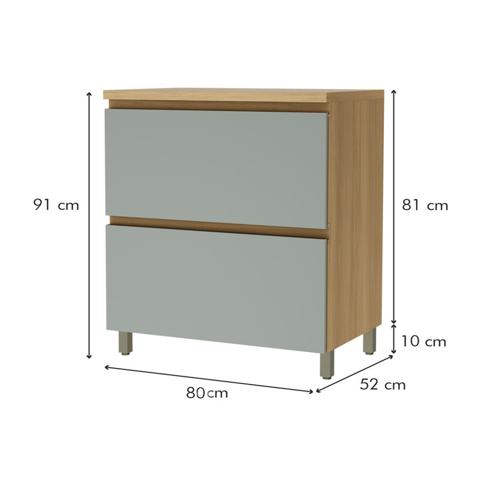 Bajo mesada 80 cm 1 Puerta Basculante 1 cajón - Rainha Gris