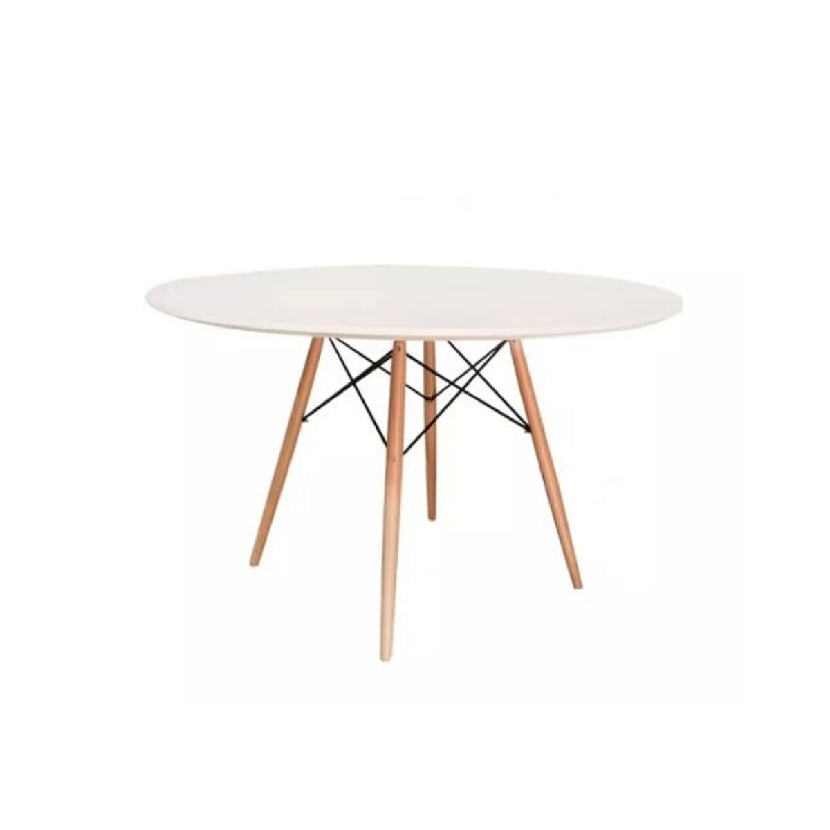 Mesa Eames Redonda 120cm Patas De Madera Calidad Premium 