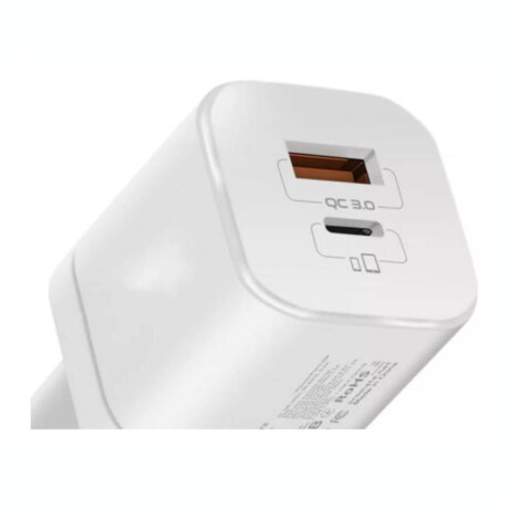 Cargador De Pared PROMATE 25W USB-C/USB-A - Blanco Cargador De Pared PROMATE 25W USB-C/USB-A - Blanco