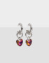 Aros Argollas Strass Corazón Aros Argolla Strass Corazón - Plateado