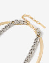 Collares Cortos Metal Set De Collares Biplating - Combinacion Bicolor