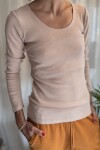 Camiseta en ribs Rosa viejo