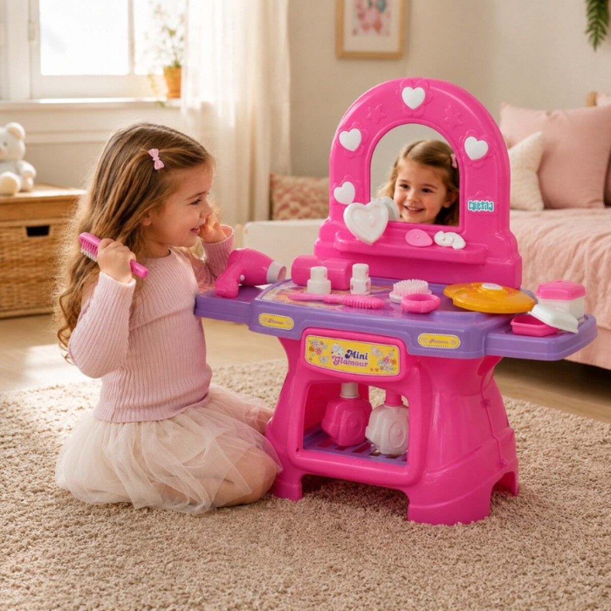Tocador Calesita - Mini Glamour - Con Muchos Accesorios 