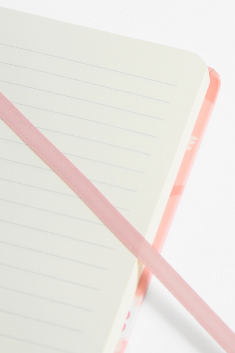 Cuaderno tapa floral rosa