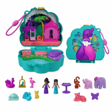 Playset Polly Pocket Mundo Sorpresa Pavo Real 001