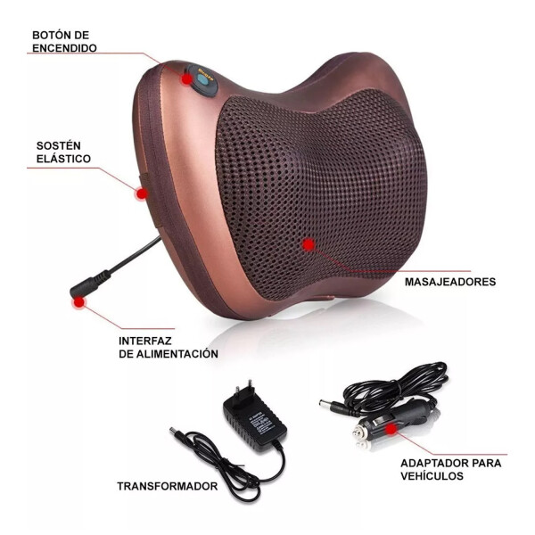 Pack Masajeador Eléctrico Shiatsu + Masajeador De Almohada PK MASAJEADOR SHIATSU + ALMOHADA 8028