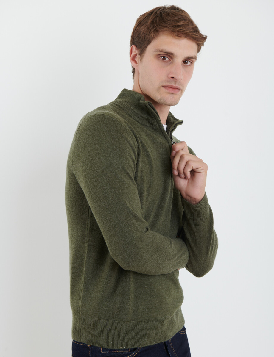 470415 SWEATER MEDIO CIERRE HARRINGTON URBAN Verde Melange