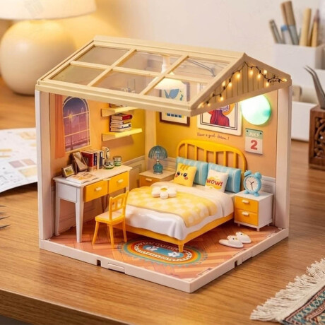 Mini Casa Escenario Armable Luz Dormitorio Restaurante Dormitorio