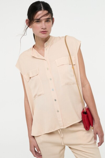 CAMISA SIN MANGAS Crema