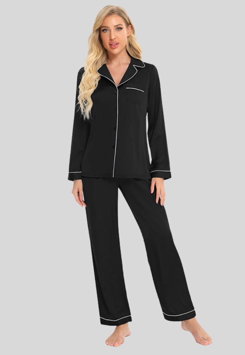 PIJAMA SEDA - NEGRO 