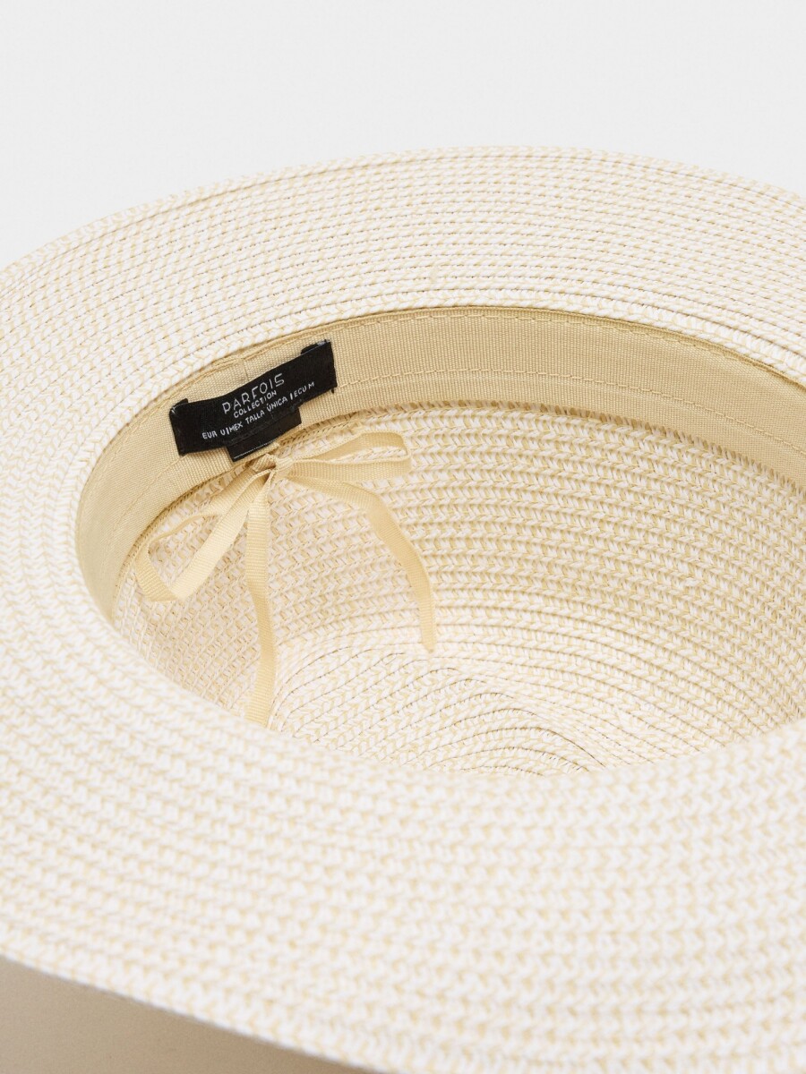 Sombrero Con Efecto Rafia blanco