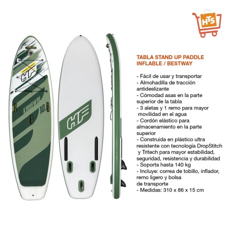 Tabla Stand Up Paddle Bestway Surf + Remo + Inflador + Bolso 4086