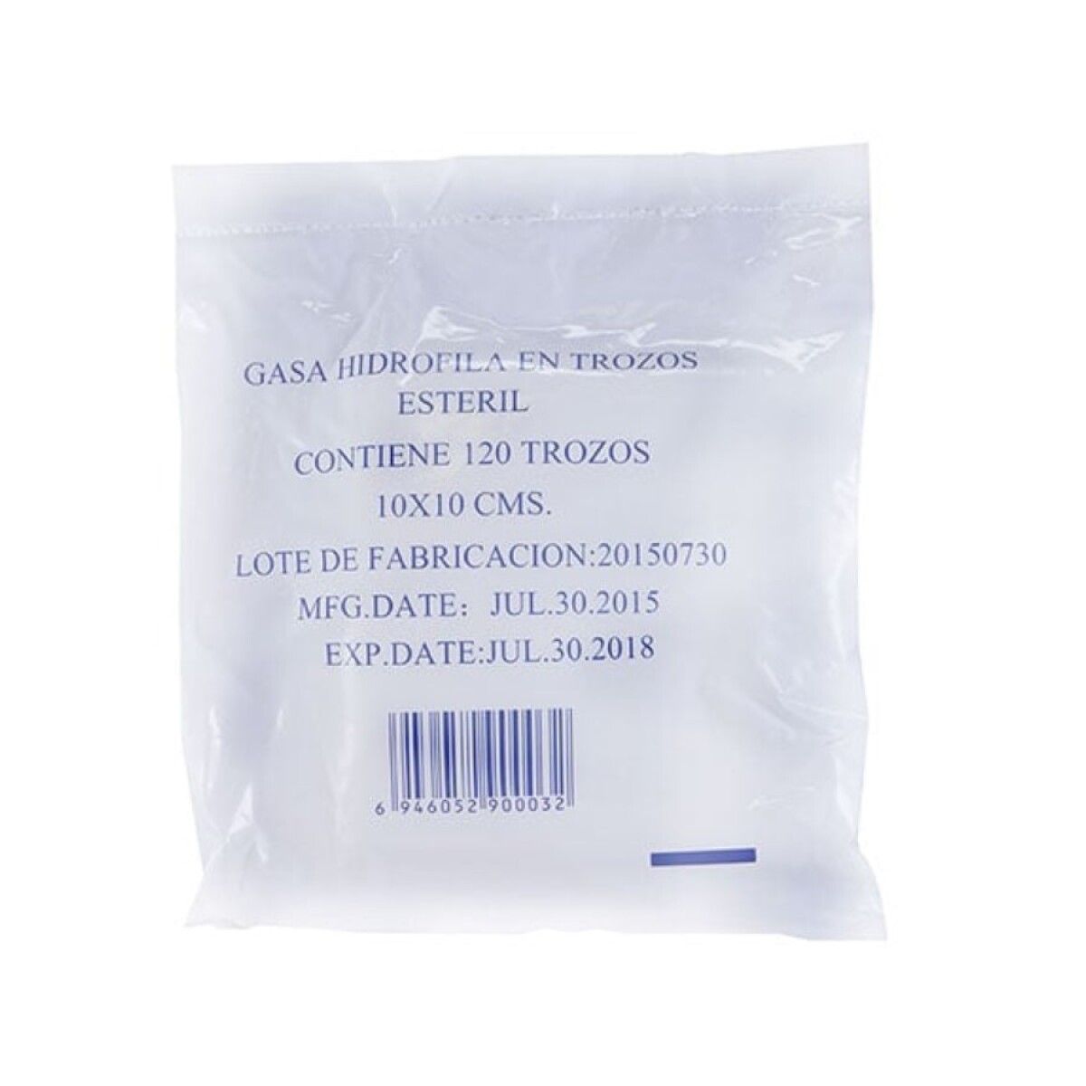 Pack X120 Unidades Gasas Estériles 10X10CM en Trozos 