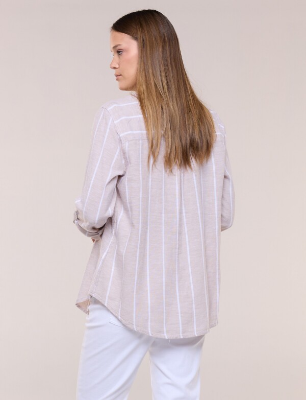 Camisa Lino BEIGE/MULTI