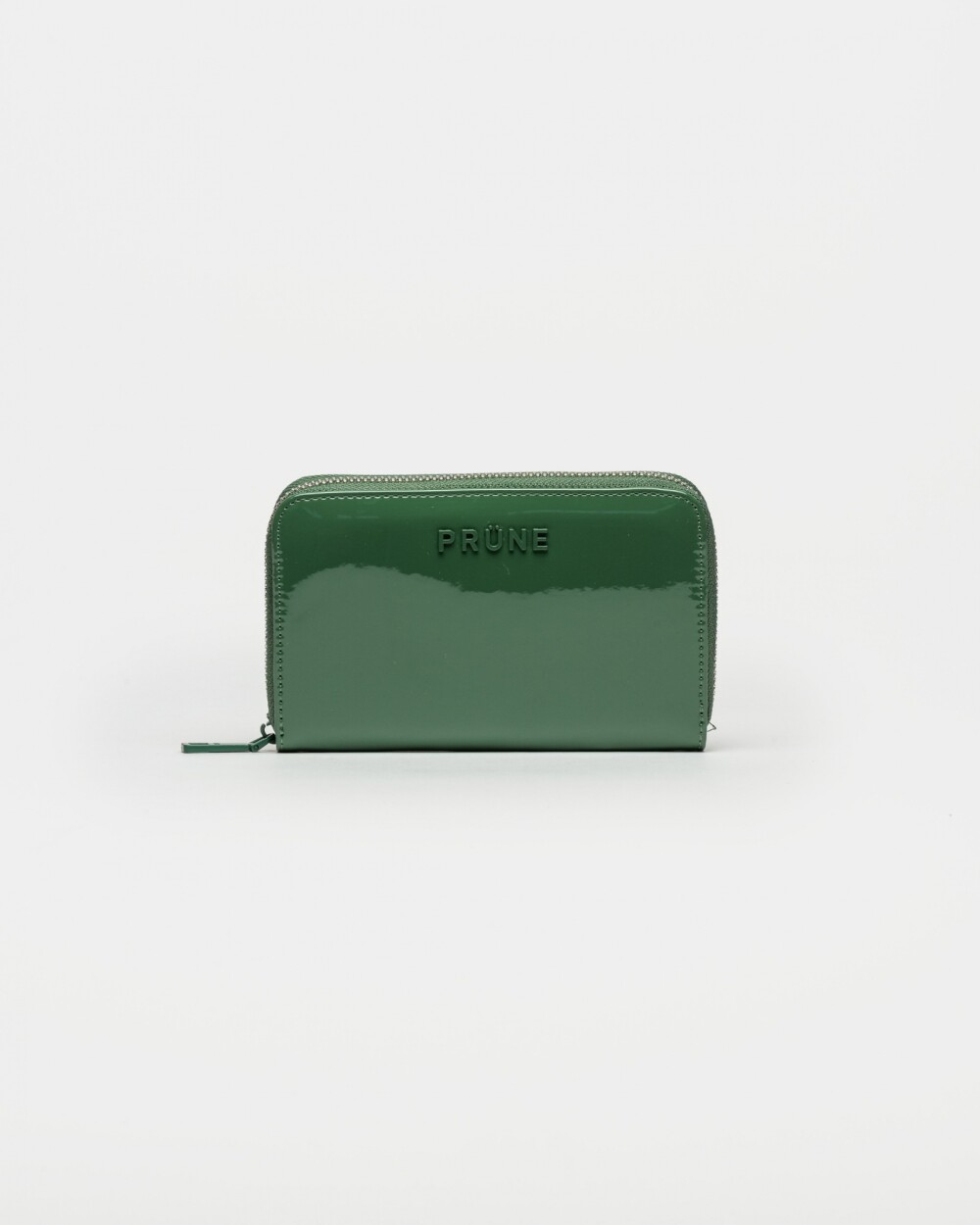 Billetera New Glam En Efecto Cuero Charol Verde