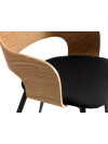 Silla de comedor HVIDOVRE tela negro/roble Silla de comedor HVIDOVRE tela negro/roble