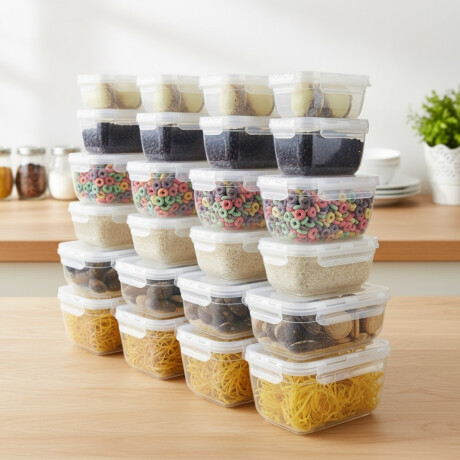 Set x24 Potes Herméticos TRANSPARENTE