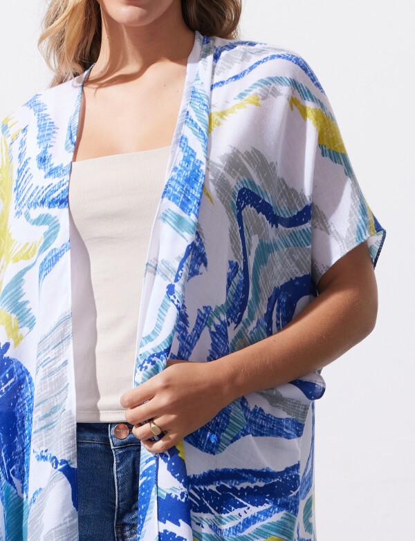 Kimono Printed MULTI/AZUL