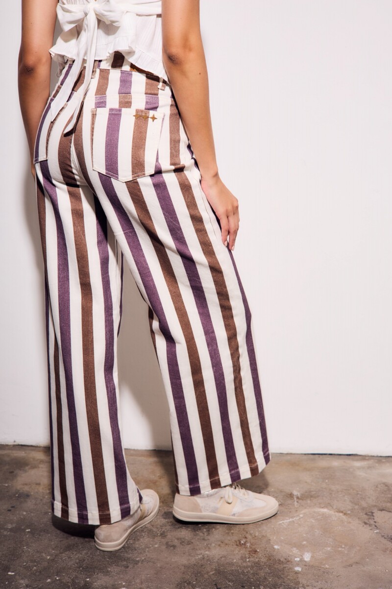 Jean Rayado Wide Leg Multi