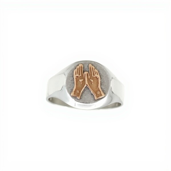 Anillo Profesión Masajista- Plata y Oro - Sin Piedra-AP5037 sinpiedra