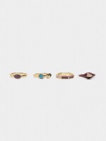 Set De Anillos Con Esmalte multicolor